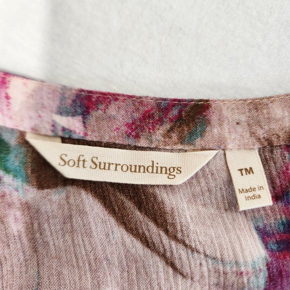 Tall Medium SOFT SURROUNDINGS Italian Dreams Tiered Dark Floral  Maxi Dress. - Picture 11 of 16